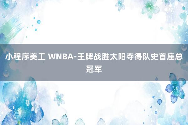 小程序美工 WNBA-王牌战胜太阳夺得队史首座总冠军