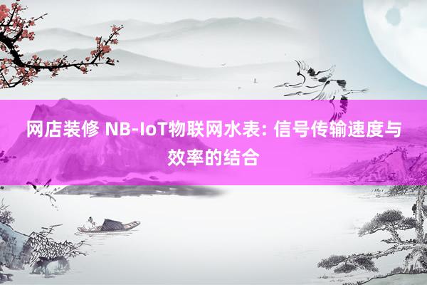 网店装修 NB-IoT物联网水表: 信号传输速度与效率的结合