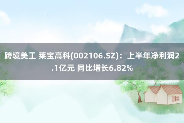 跨境美工 莱宝高科(002106.SZ)：上半年净利润2.1亿元 同比增长6.82%