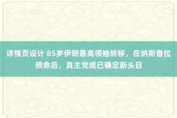 详情页设计 85岁伊朗最高领袖转移，在纳斯鲁拉殒命后，真主党或已确定新头目